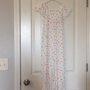 One piece. Full length romper